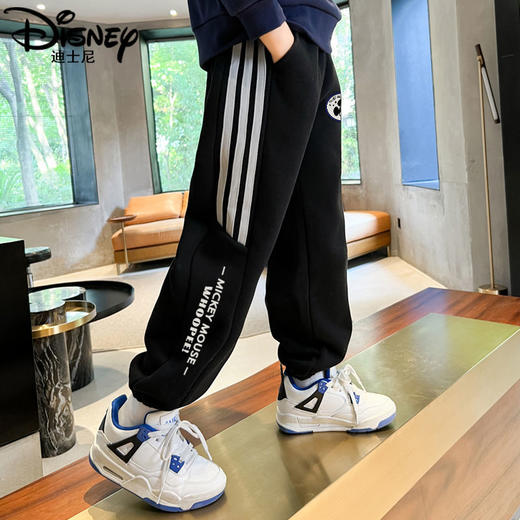 迪士尼男童加绒裤子一体绒儿童加绒裤子加厚男孩保暖裤大童卫裤酷 商品图7