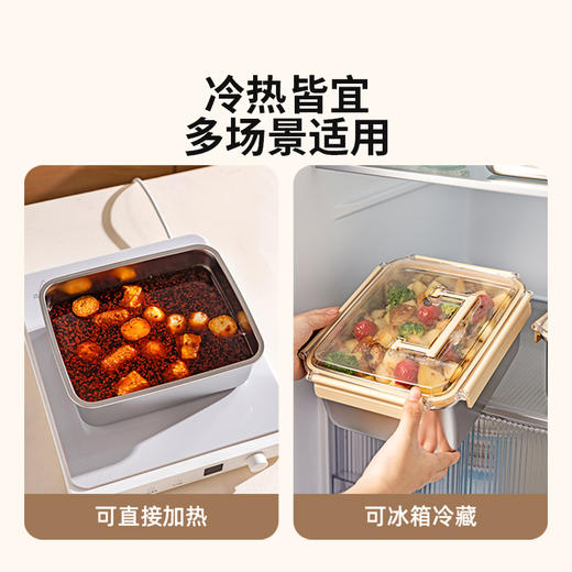 摩登主妇316L不锈钢保鲜盒手提饭盒水果便当盒水果密封盒带饭餐盒 商品图2