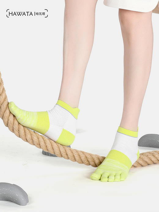 哈瓦塔拼色跑步运动五指袜 （无点胶）H160127 商品图4