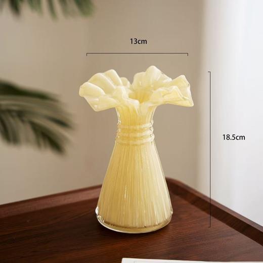 裙边缠丝玻璃花瓶小肚瓶精致创意小巧精致插花玻璃花瓶家居摆件 商品图2