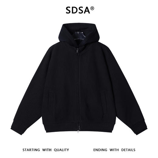 87702SDSA男士秋冬新款轻奢痞帅男装纯色针织假两件连帽卫衣拉链开衫潮 商品图1