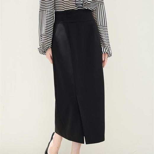 「自」全新升级【铂金会员174/天猫229/差价55】(10421)洛诗琳新款优雅开叉半身裙2025秋季高腰显瘦通勤包臀裙女 商品图3