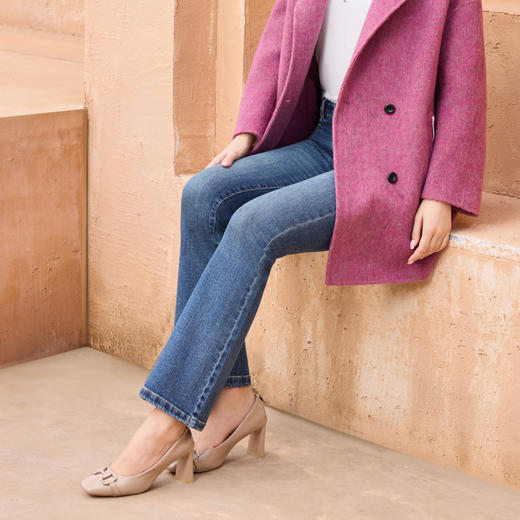 半身缘女裤 秋季修身柔美微喇牛仔裤253202M10120016 商品图4