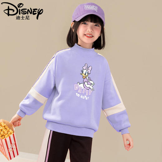 迪士尼女童加绒卫衣秋冬2023新款冬季加厚儿童上衣洋气小女孩衣服 商品图3