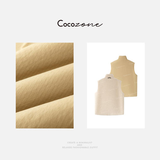 COCO ZONE 刘一一“寒冬”绵羊毛混纺双面穿马甲 CD1A1313 商品图2