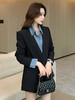 奢姿2025秋季新款气质无领一粒扣西服外套韩版休闲通勤小西装J93337008# 商品缩略图4