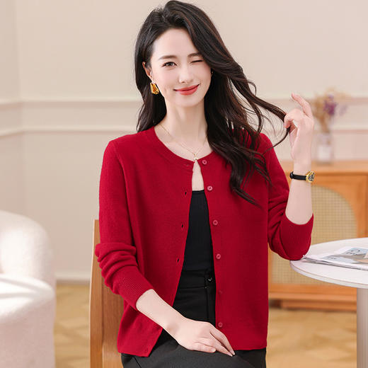 OSL 8519QY羊毛纯色开衫宽松加厚宽松毛针织外套 商品图2