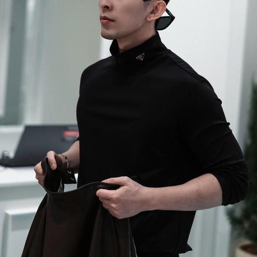 男款高弹棉质高领打底衫020 商品图3