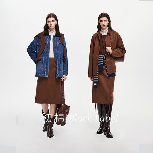 棉仓366607002-25秋麂皮绒翻领口袋套装 商品图4