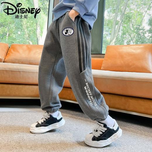 迪士尼男童加绒裤子一体绒儿童加绒裤子加厚男孩保暖裤大童卫裤酷 商品图2