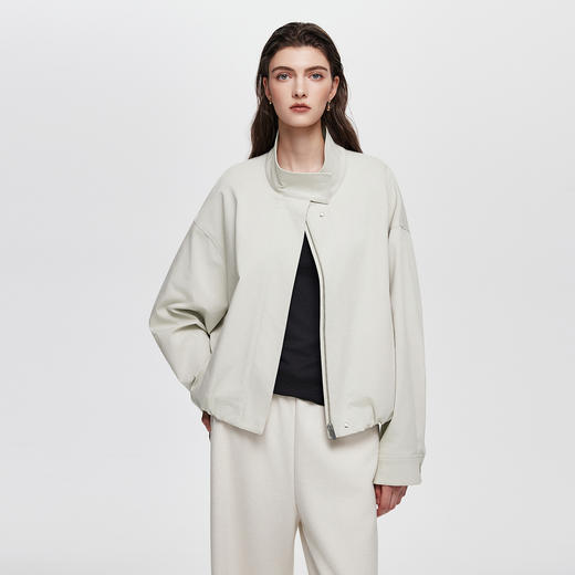 棉仓366607012-25秋设计感立领花苞夹克 商品图0