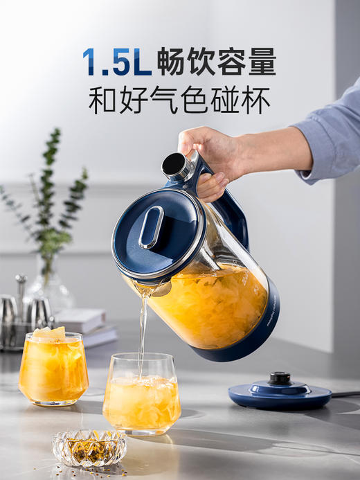 摩飞养生壶家用多功能办公室小型煮茶器玻璃花茶便携式保温烧水壶MR6089
 商品图2