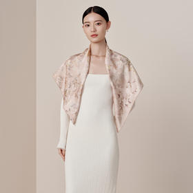 万事利“梦花笺”88厘米GB双面印花大方巾