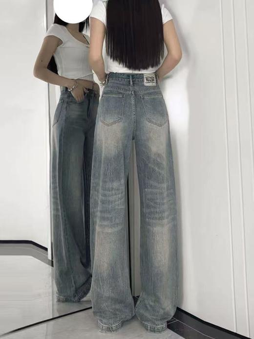 【孤品捡漏】G206秋款复古设计感做旧牛仔裤-喜出 商品图1