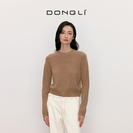 东黎 • 我不被驯化 星河入梦 山羊绒女士秋季圆领绞花套衫 4A97 商品图0