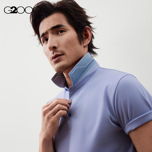 G2000男装FW25商场新款【丝光棉】舒适亲肤棉质针织短袖POLO 56143012 商品图2