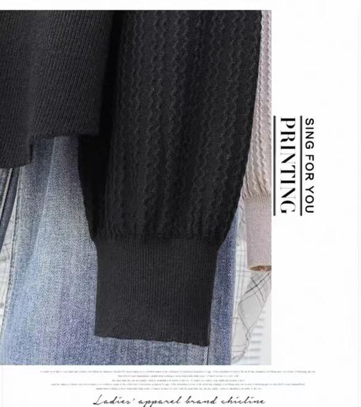 【孤品捡漏】G194黑色针织别致毛衫-喜出 商品图2