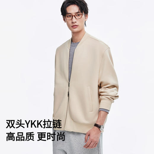 棉仓362808015-五明治空气层棒球领卫衣开衫 商品图2