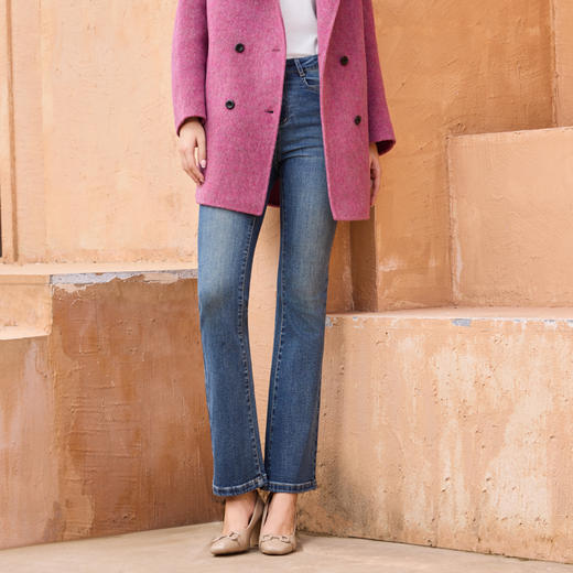 半身缘女裤 秋季修身柔美微喇牛仔裤253202M10120016 商品图1