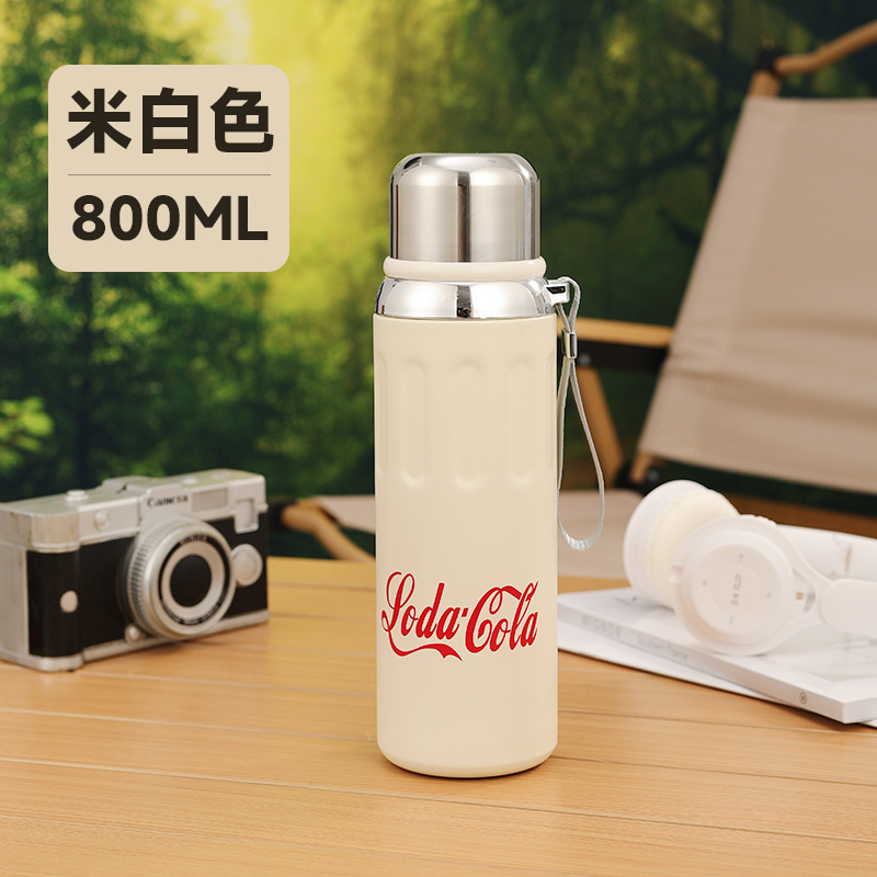 定制可口可乐316不锈钢子弹头保温杯茶水分离泡茶杯车载吊带水杯