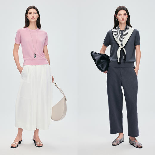 棉仓363635031-扬子可机洗全羊毛针织短袖衫 商品图4