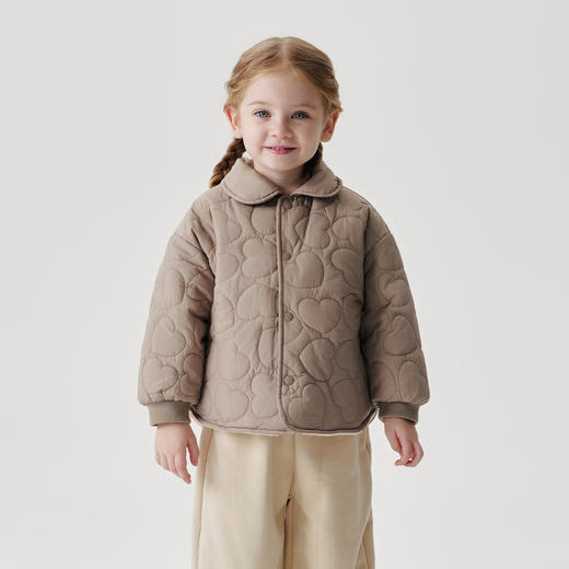 [加绒]马克珍妮女童爱心绗棉暖绒外套宝宝棉衣2025秋冬新款551598 商品图1