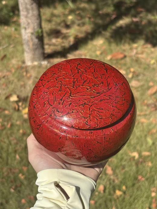 三希堂  流霞系列  中国红大漆茶罐 商品图4