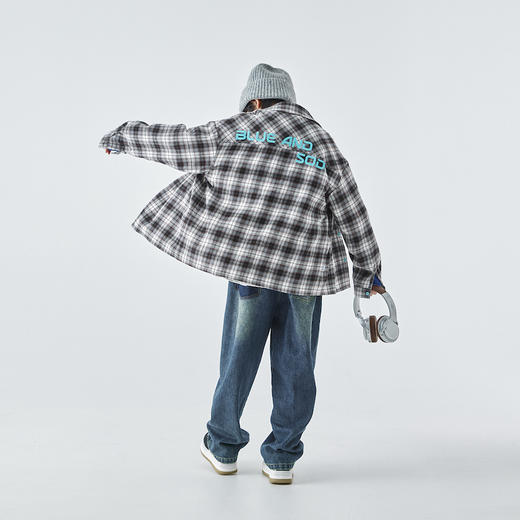 蓝汽水格纹衬衫876B258014JX 商品图4