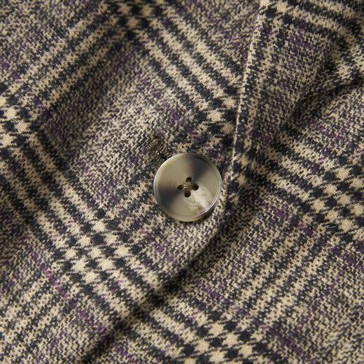 「高货wl」全新升级【铂金会员330/天猫439/差价109】(00123)洛诗琳气质复古通勤格纹西装2025秋季磨毛英伦风徽章外套 商品图1