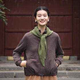 绽放589朵/油画卫衣·超柔云感棉简约立领开襟插肩长袖卫衣女外套