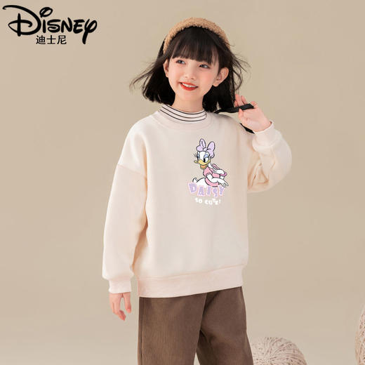 迪士尼女童加绒卫衣秋冬2023新款冬季加厚儿童上衣洋气小女孩衣服 商品图5