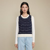 「自」全新升级【铂金会员266/天猫359/差价93】(12036)洛诗琳气质菱纹撞色条纹针织马甲2025早秋圆领套头叠穿毛衣 商品缩略图4