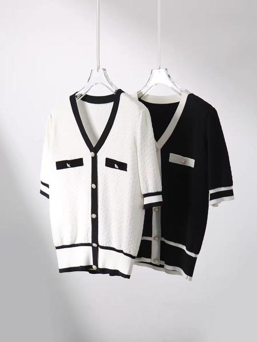 【孤品捡漏】G222夏季冰丝针织拼色短袖-喜出 商品图1