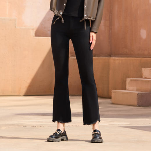 半身缘女裤 春季修身原黑灰牛仔裤261102M30120004 商品图2