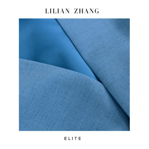 “定制”静奢风蓝调东方新中式花苞V立领羊毛混纺轻职连衣裙2501076 商品图4