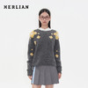 HERLIAN2025年秋季新品女士撞色花朵图案设计针织衫毛衣 商品缩略图0