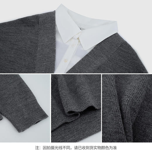 【商场同款】CNQ5854  “ 高知假两件”  廓形宽松好穿好搭配 领口可拆卸打理更便捷 商品图7