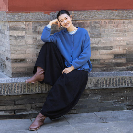 绽放744朵/福袋卫衣早秋新款双纱纯棉摇粒绒安可拉红开襟外套上衣 商品图2