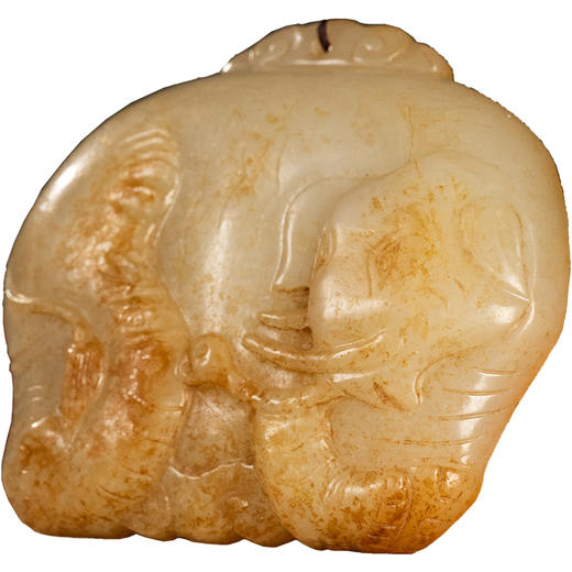 清	玉雕太平有象把件 商品图5