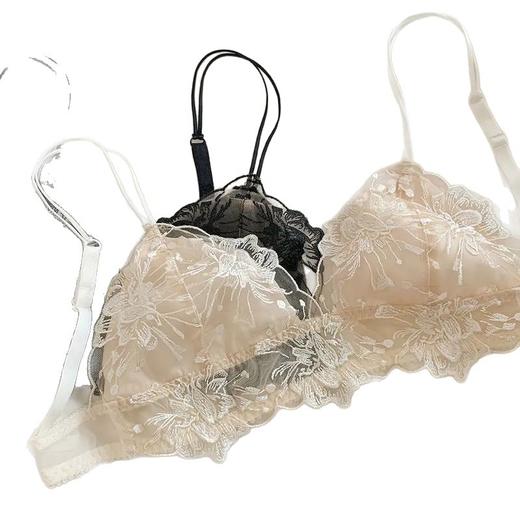 【纯欲法式💖轻薄聚拢】薄款蕾丝收副乳透气无钢圈法式聚拢内衣女士大胸显小胸纯欲文胸罩内裤套装，大胸显小的秘密武器！透气无钢圈，舒适一整天✨ 商品图5