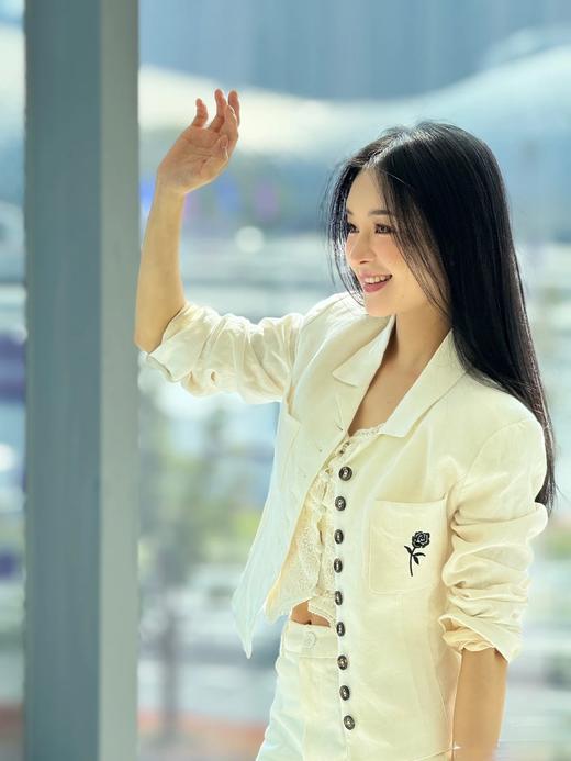 春秋刺绣小香风棉麻百搭短款西服外套 商品图13