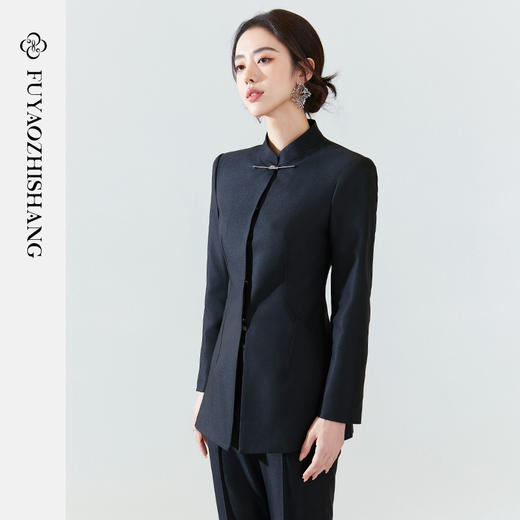 FUYAO扶摇 新中式女装秋季长袖西服上衣2025新款国风西装改良唐装 商品图0