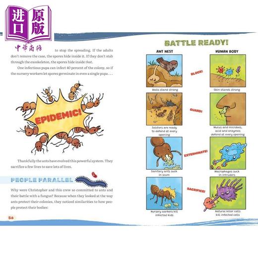 【中商原版】动物病菌背后的曲折 Sick! 英文原版 儿童科普读物 百科知识绘本 全彩漫画风格插图 进口童书 精装 8岁以上 商品图3