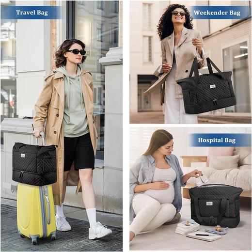 英国 ETRONIK 菱格纹 大容量手提旅行包 运动健身包 带USB充电端口 商品图3