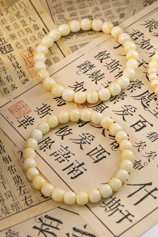 一周发货，附带权威检测证书【俄料蜜蜡手串】瓷白、金瓷白虎皮纹、金瓷白溶洞，3款花纹~2款咪数，7mm、9.5mm；3款手围尺寸，15厘米、19厘米、23厘米定制款 商品图3