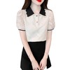 独特法式别致减漂亮洋气宽松镂空polo领蕾丝衫短袖上衣女夏高级感 商品缩略图4