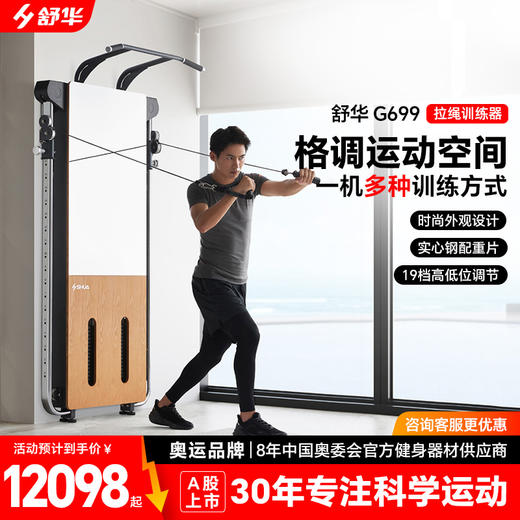 SHUA舒华壁挂木纹健身器材多功能一体家用套装组合综合训练器G699 商品图0