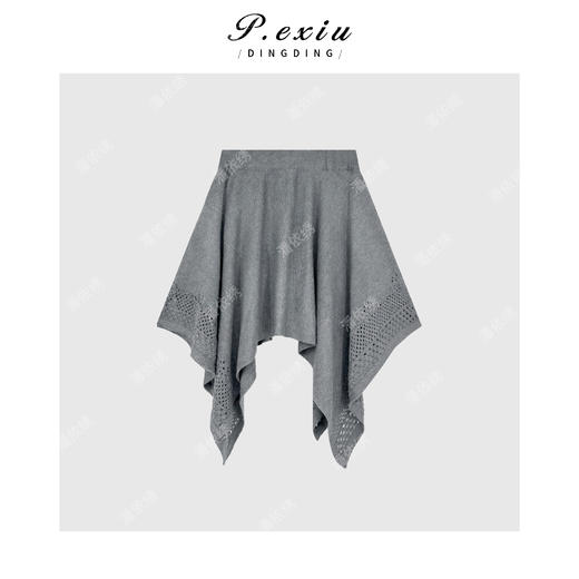 04-2潘依绣丁丁宠粉PanYiXiu/潘依绣羊毛高智感镂空钩花一字肩套装裙 Q96633 商品图2