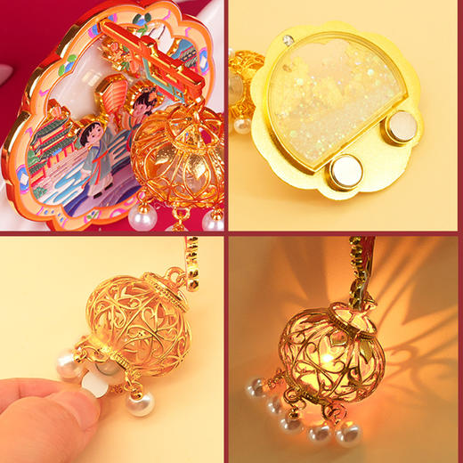 【中秋节金属流沙冰箱贴】广寒宫玉兔捣药嫦娥奔月中国风礼品伴手礼 商品图6