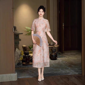 新中式温柔风少女，改良收腰显瘦旗袍GSJ9362